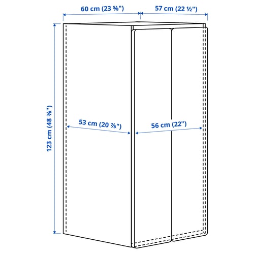 Illustration with measurements for the product: SMÅSTAD.