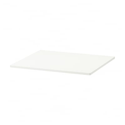 Flat white rectangular tabletop, simple design.