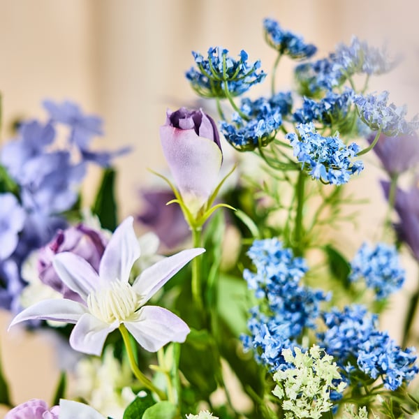 SMYCKA Artificial bouquet, in/outdoor/blue/lilac, 70 cm