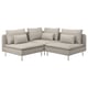 SÖDERHAMN light grey sectional sofa, modern design with deep cushions and high legs.
