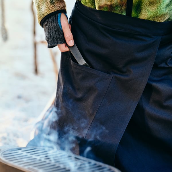 SOLUPPGÅNG Waist apron, black, 86x82 cm