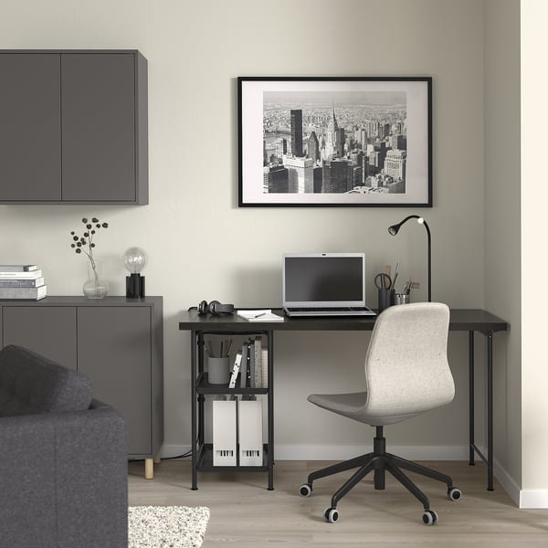 SPÄND Table leg with storage, black