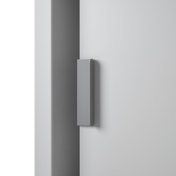 Rectangular, wall-mounted media shelf with sleek design. Sliding doors for open and closed storage, perfect for organising and hiding cables.