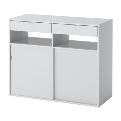 SPIKSMED: modern white sideboard with sliding doors for versatile storage.