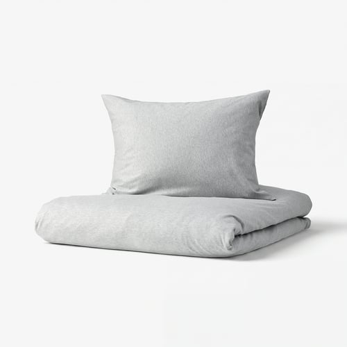 SPJUTVIAL Duvet cover and 2 pillowcases, light grey/mélange, 200x200/50x60 cm