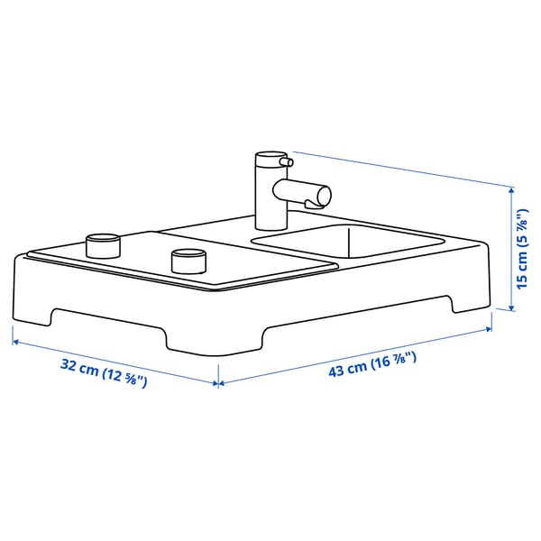 Illustration with measurements for the product: STENMUS.