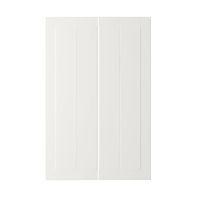 STENSUND 2-p door f corner base cabinet set, white, 25x80 cm