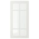 A white STENSUND cabinet door with a glass panel divided into four sections by wooden frames, designed for kitchen use.