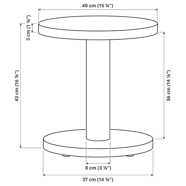 Illustration with measurements for the product: STOCKHOLM 2025.