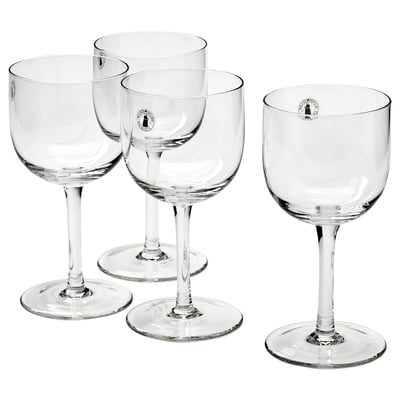 Four glass wine glasses in square formation, STOCKHOLM 2025 collection.