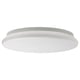 STOFTMOLN: white, circular ceiling lamp with smooth edges and diffused lighting.