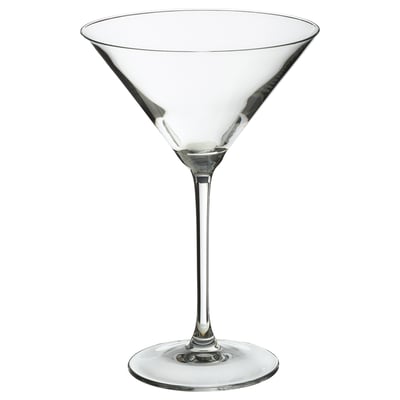 STORSINT: clear, stemless martini glass with lustrous crystal design.