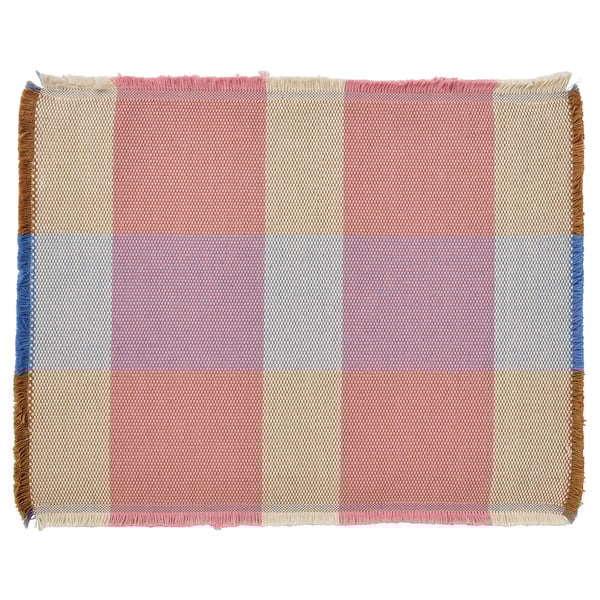 STRANDFLOKA table runner, colourful, rectangular, woven cotton, fringe edges.