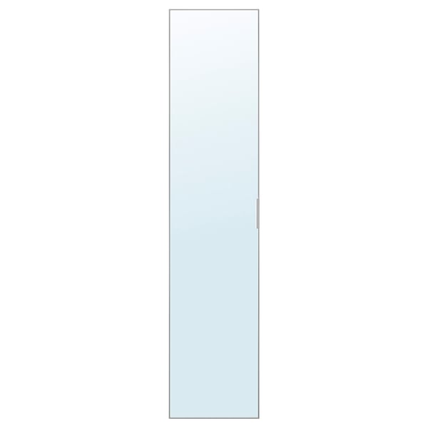 STRAUMEN mirror door - aluminum & glass, full-length, clear, sliding panel design