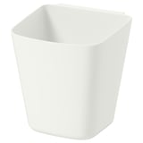 White square plastic SUNNERSTA bin, neat and simple design, fits various spaces.
