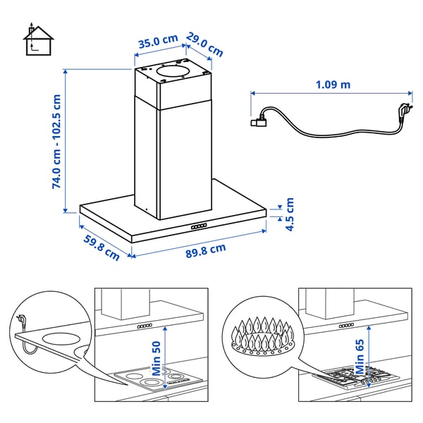 Illustration with measurements for the product: SVÄVANDE.