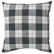 SVAMPFLY cushion, black-white chequered, square, cotton, zip closure.