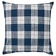 SVAMPFLY cushion, dark blue plaid pattern, square shape, zip closure, 100% cotton.