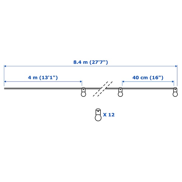 Illustration with measurements for the product: SVARTRÅ.