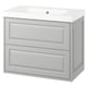 TÄNNFORSEN / ORRSJÖN Wash-stnd w drawers/wash-basin, light grey, 82x49x69 cm
