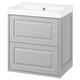 TÄNNFORSEN / ORRSJÖN Wash-stnd w drawers/wash-basin, light grey, 62x49x69 cm