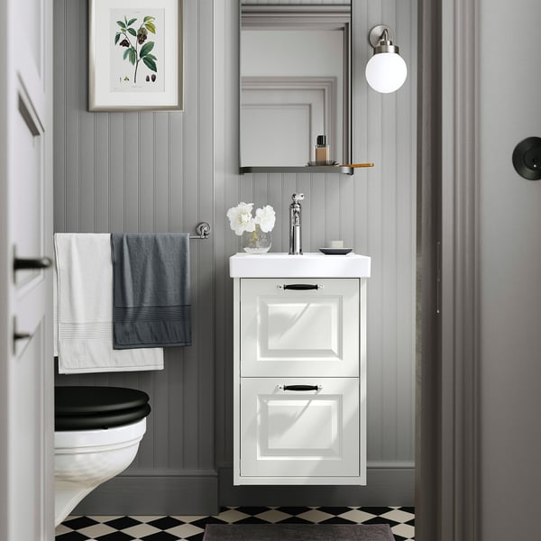 TÄNNFORSEN / ORRSJÖN Wash-stnd w drawers/wash-basin, white, 42x49x69 cm
