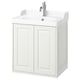 White TÄNNFORSEN vanity: classic design, bevelled edges, single sink, chrome tap.