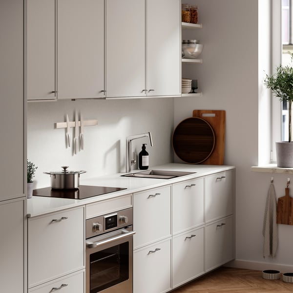 TÄRNHULT Custom made wall panel, white mineral effect/glass composite, 1 m²x1.2 cm