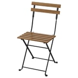 TÄRNÖ chair: foldable & classic design, wood seat & back, black metal frame.