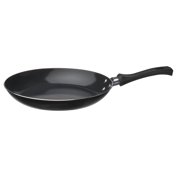 TAGGHAJ black frying pan, non-stick, induction-safe, easy-grip handle, sleek design.
