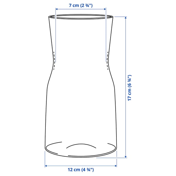 Illustration with measurements for the product: TIDVATTEN.