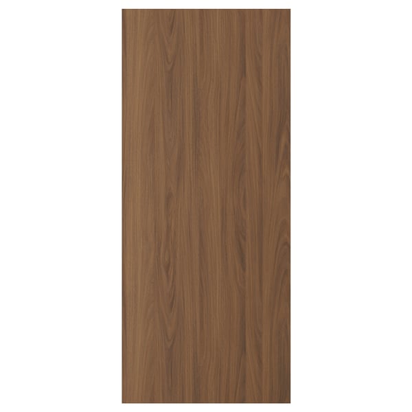 Displays a TISTORP drawer front in a walnut finish, featuring a smooth, modern design with a vertical grain pattern.