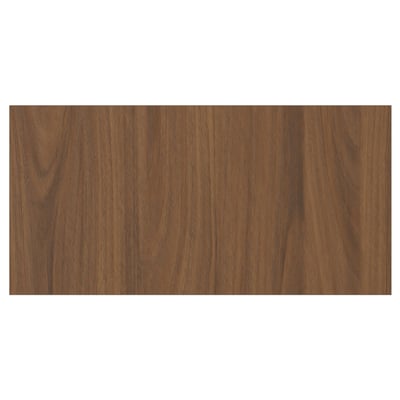 Brown wood panel, rectangular, smooth surface, walnut finish.