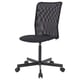A black TOBERGET office chair. It a mesh back, adjustable height, and five casters for easy movement.