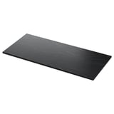 Tolkien black marble-look countertop. Rectangle, sleek design, tough plastic and melamine finish.