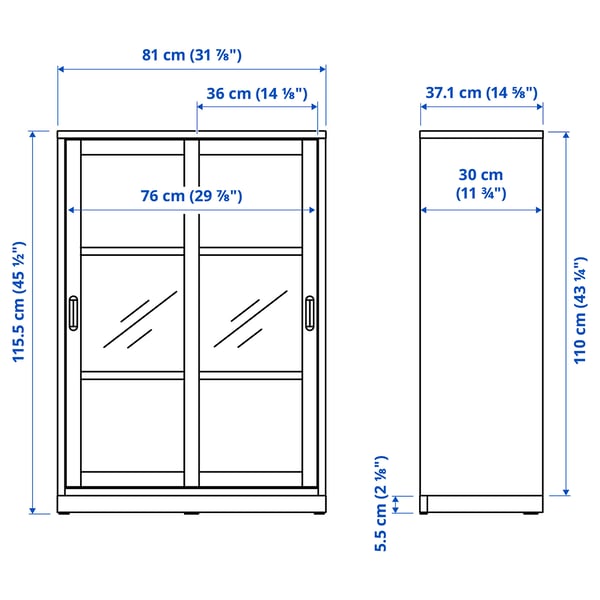 Illustration with measurements for the product: TONSTAD.