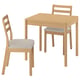 TONSTAD / TONSTAD Table and 2 chairs, oak veneer/oak effect Fridtuna light beige, 80/120x70 cm