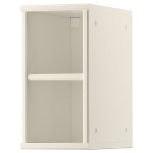 TORNVIKEN white cabinet, rectangular shape, two doors, open shelf, ideal for narrow spaces.