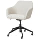 TOSSBERG swivel chair in light gray fabric, black base, padded for comfort.