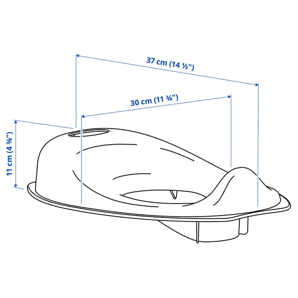 Illustration with measurements for the product: TOSSIG.