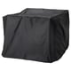 Black outdoor furniture cover, rectangular, waterproof, extends furniture life.