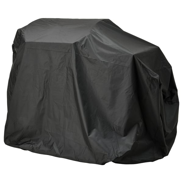 Black TOSTERÖ cover, waterproof, fits 4-seat patio sets. Shinny fabric, simple design.