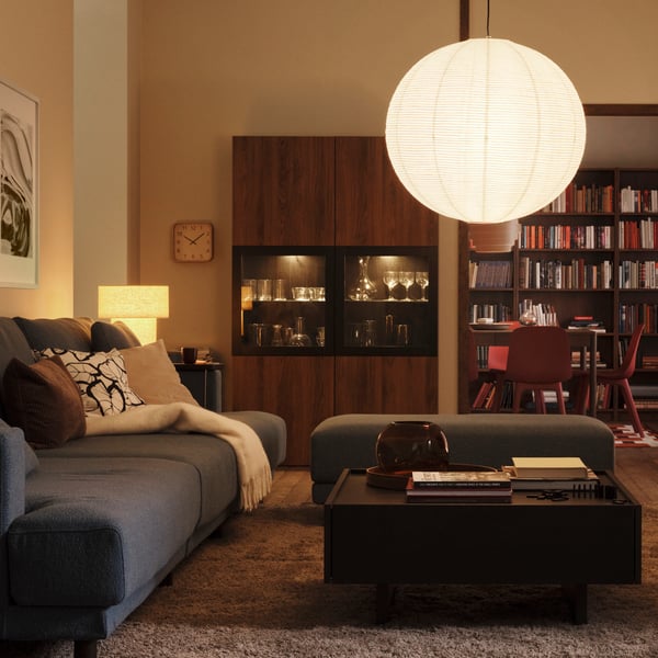 TRANERED Coffee table, dark brown, 90x90 cm