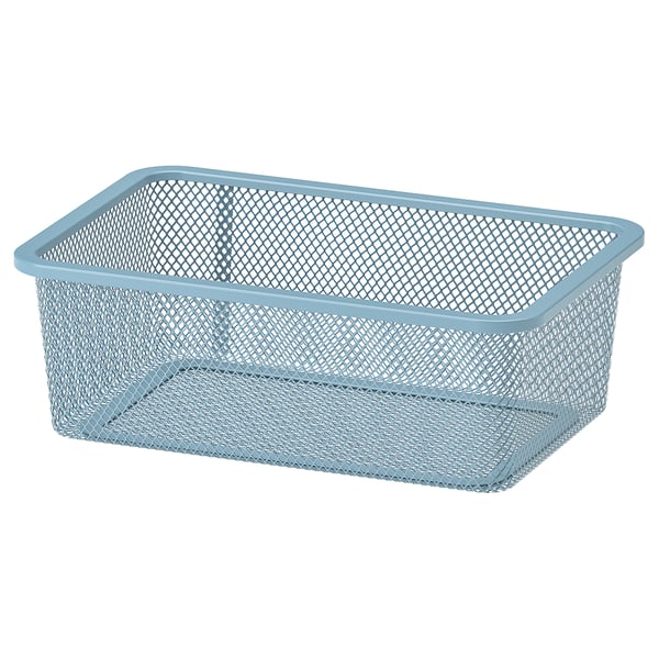 TROFAST light blue mesh storage box, steel with diamond pattern.