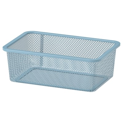 TROFAST light blue mesh storage box, steel with diamond pattern.