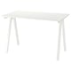 TROTTEN white desk, rectangular, a-leg design, sturdy steel frame, easy-clean top.