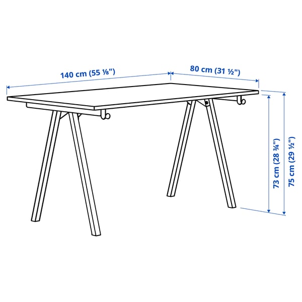 Illustration with measurements for the product: TROTTEN.