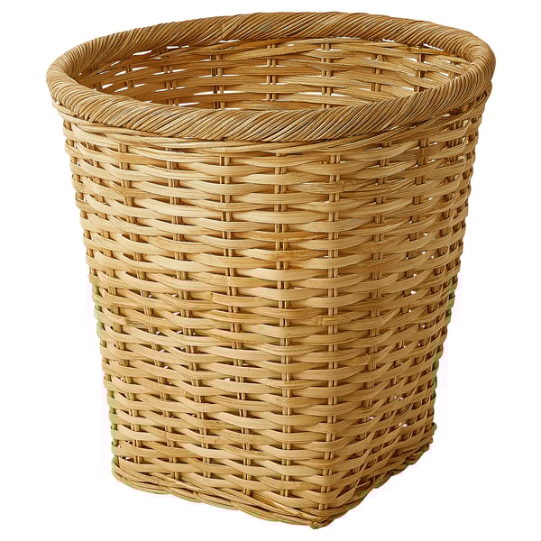 TRUMMIS rattan basket, woven, cylindrical, organiser.