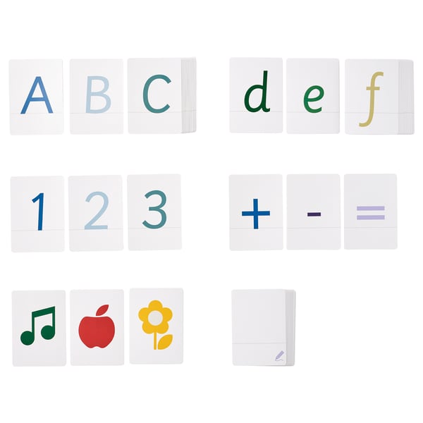 Educational cards for kids: letters, numbers, symbols.