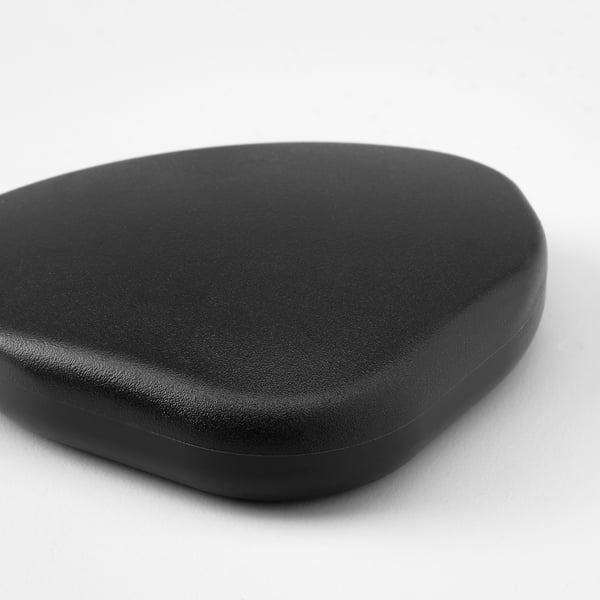 Black oval-shaped corner bumper, smooth texture, high-quality eva plastic.